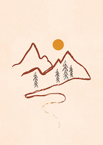 Minimalist Mountain Path Art Print