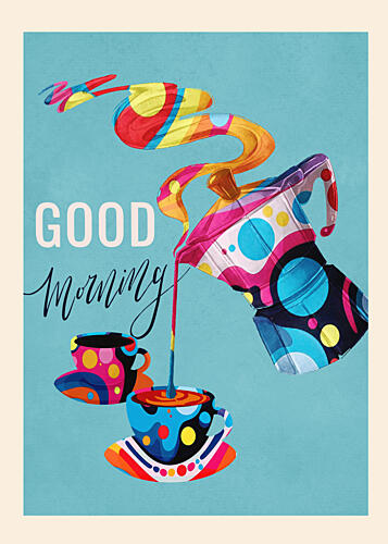 Good Morning Coffee Fun Pop art reproduction