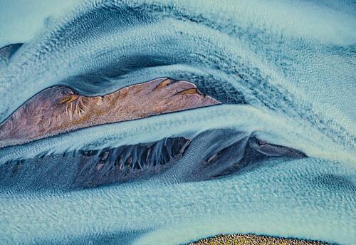 Braided River Aerial Flow Art Print by Wei David Dai
