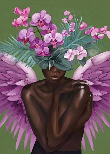 Tropical Orchid Woman Art Print by Nadjaa