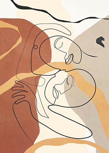 Warm Connection Lines Art Print by Nadjaa