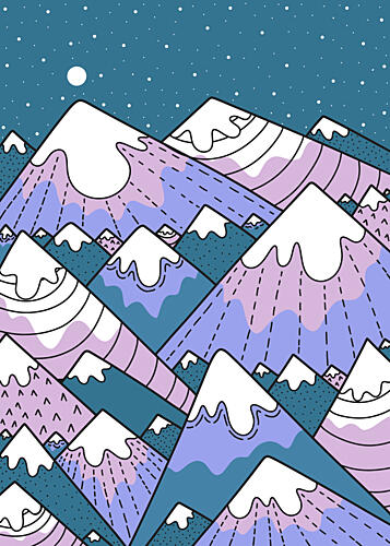 Dreamy Mountain Moon Art Print