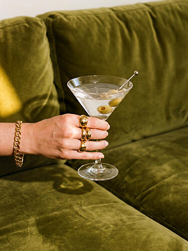 Martini Gold Rings Gold Print