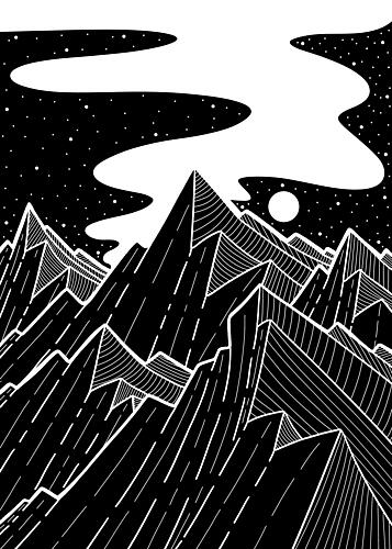 White Smoke Peaks Art Print