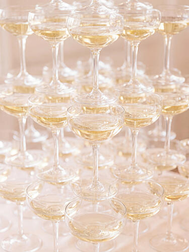 Champagne Tower Celebration Gold Print
