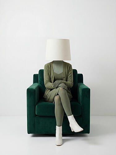 Enigmatic Green Figure Art Print