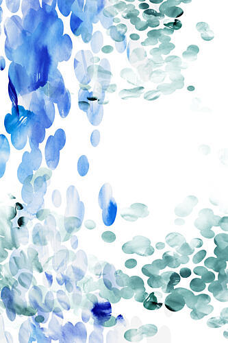 Blue Watercolor Drops Art Print by Cartissi