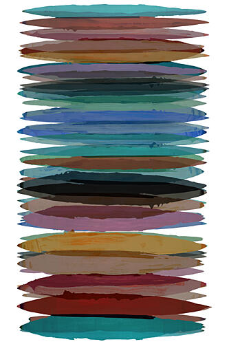 Vibrant Horizontal Strokes Art Print by Cartissi