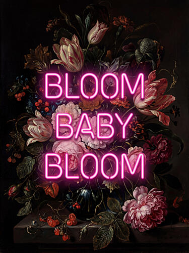Bloom Baby Bloom Neon Art Print