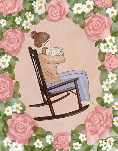 Mother Baby Lullaby Art Print