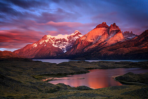 Colorful Mountain Sunset Gold Print
