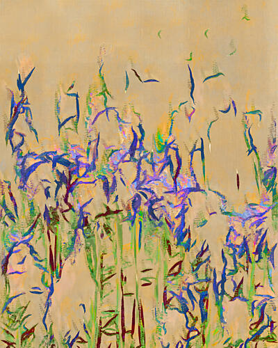 Vibrant Marsh Plants Art Print