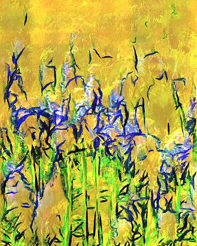 Abstract Yellow Meadow Art Print