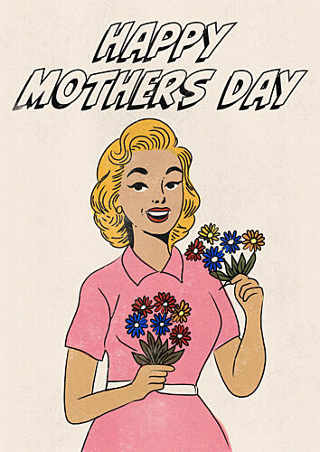 Retro Happy Mothers Day Pop art reproduction