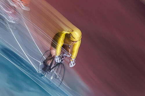 Blurred Race Cyclist Art Print by Unknown