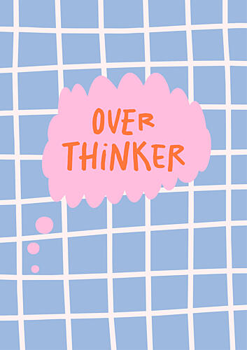 Over Thinker Thought Bubble Art Print by Sudevi Sen