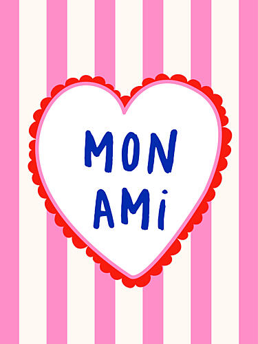Sweet Mon Ami Heart Pop art reproduction