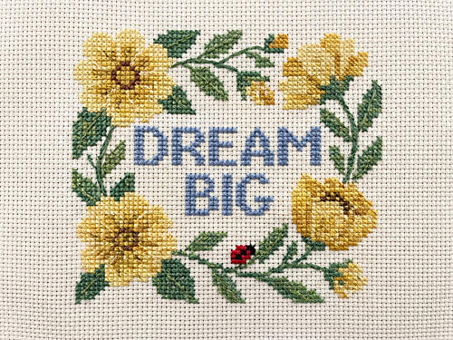 Dream Big Floral Wreath Art Print