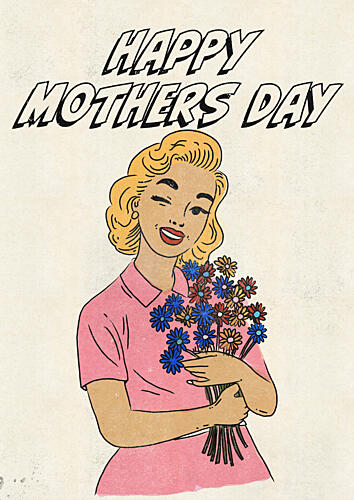 Happy Mothers Day Wink Pop art reproduction