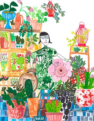 Plant Lady Art Print by Sharon Nullmeyer