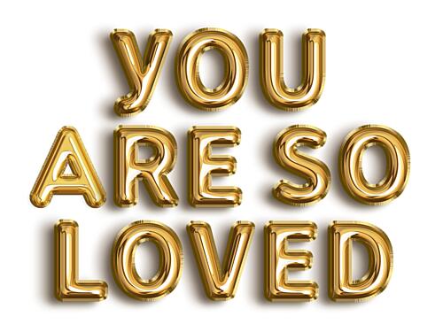 Golden Love Message Gold Print
