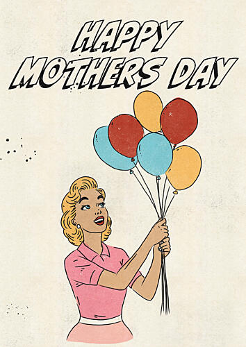 Happy Mothers Day Woman Pop art reproduction