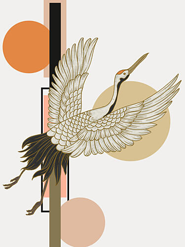 Graceful Flying Crane Art Print