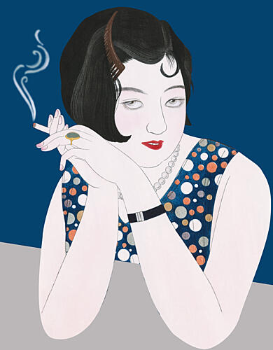 Retro Smokers Gaze Art Print