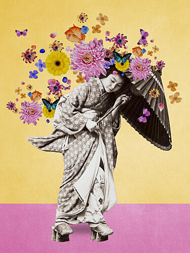Whimsical Japanese Bloom Art Print