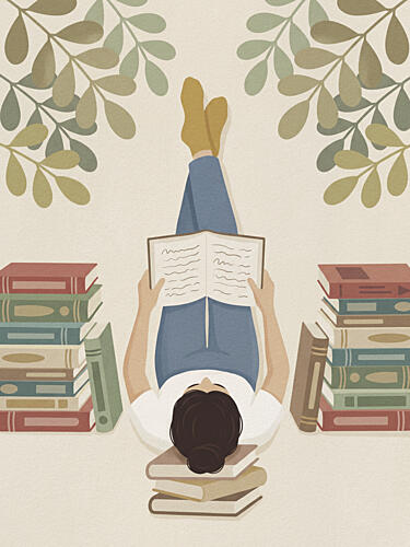 Peaceful Book Reader Art Print