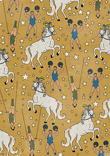 Golden Circus Stars Gold Print
