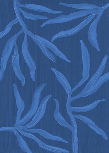 Deep Blue Botanicals Art Print