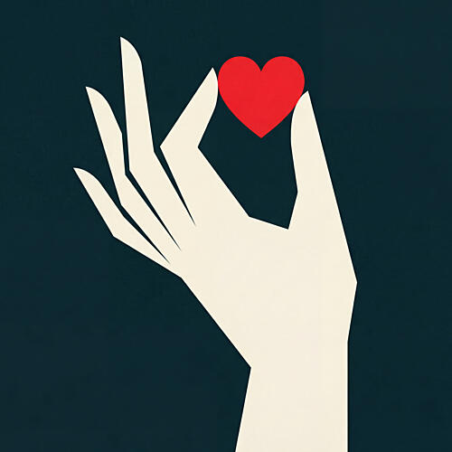 Hand Holding Heart Pop art reproduction