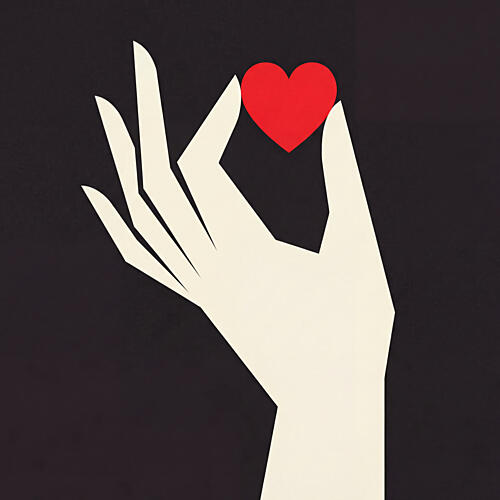 Hand Holding Red Heart Pop art reproduction