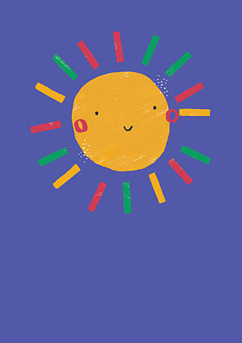 Cute Happy Sun Seasons Print