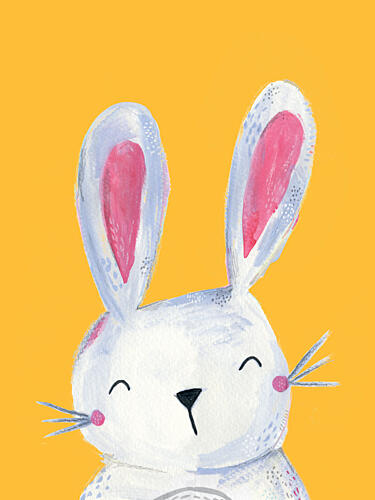 Happy Little Bunny Art Print by Laura Pantony