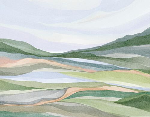 Serene Layered Landscape Art Print