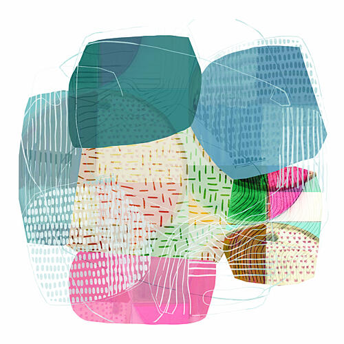 Abstract Colorful Shapes Art Print by Cartissi