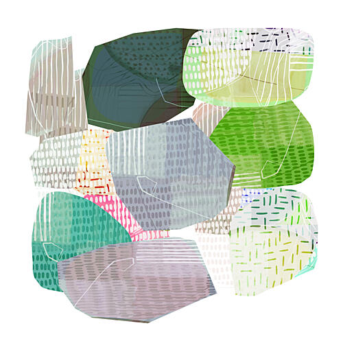 Serene Layered Shapes Art Print by Cartissi