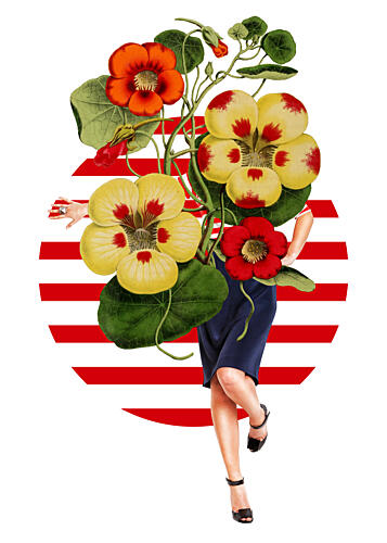 Chic Floral Stripes Pop art reproduction