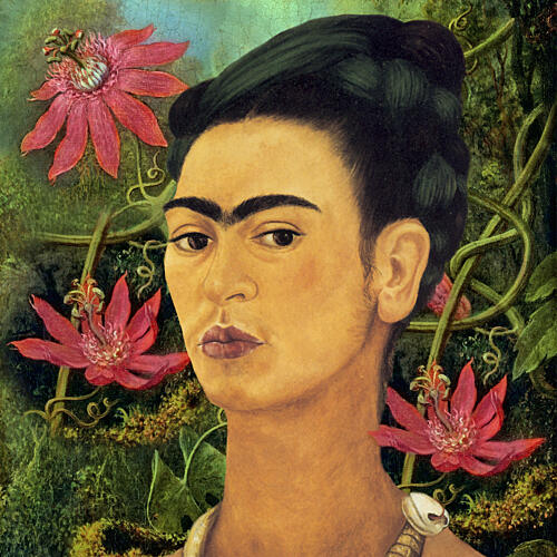 Intense Floral Self Portrait Art Print