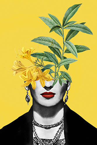 Vibrant Floral Portrait Art Print