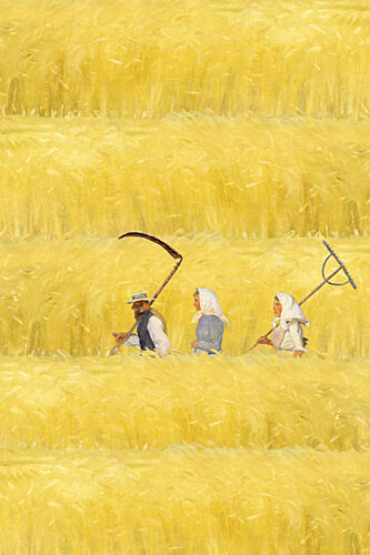 Harvesting the Golden Field Gold Print