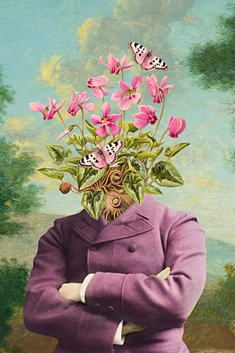 Surreal Gentleman Cyclamen Art Print