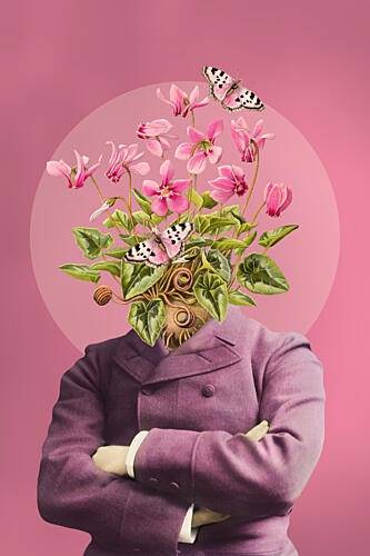 Elegant Floral Gentleman Art Print