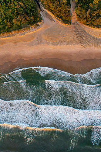 Golden Coastal Waves Art Print by Martin Blahak