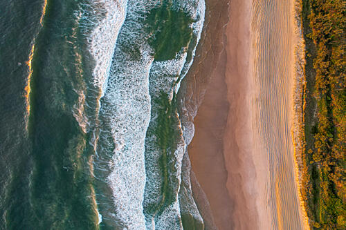 Golden Hour Beach Waves Art Print by Martin Blahak