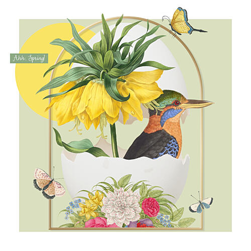 Kingfisher Spring Bloom Art Print