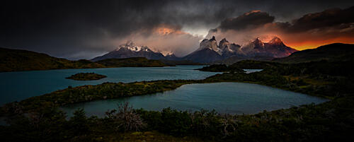 Dramatic Lake Mountain Sunset Art Print by Dieter Weck