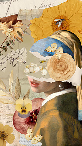 Feminine Floral Portrait Art Print
